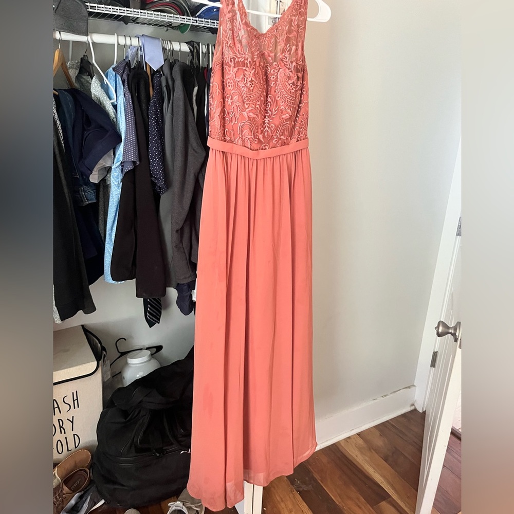 Kennedy Blue bridesmaid dress: Jade, size 6 in spice color